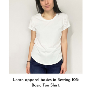 Sample of basic tee shirt for upcoming Sewing 103 class.