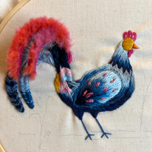 Hand Embroidery 102: Needle Painting Fanciful Rooster