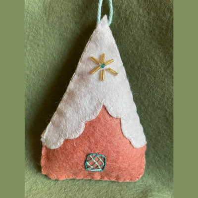 Hand Embroidery 102 Felt Christmas House Ornament